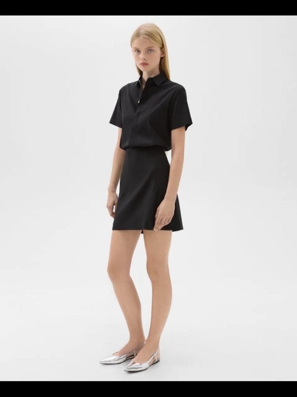 NWT Theory Good Collection Black Linen blend Mini dress - Women